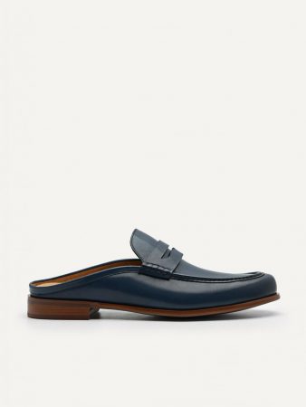 Blake Leather Slip-On Loafers Navy | PEDRO Mens Loafers
