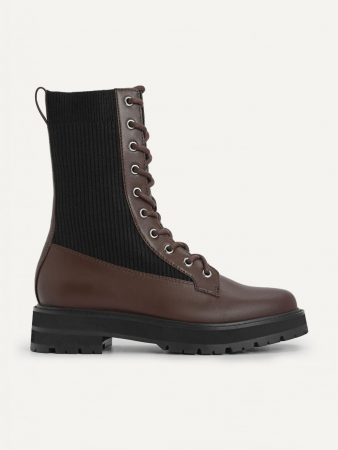 Chunky Lace-up Boots Dark Brown | PEDRO Womens Boots