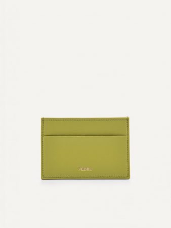 Criss-Cross Pattern Leather Cardholder Olive | PEDRO Womens Card Holders