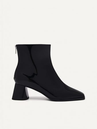 Eva Leather Heel Ankle Boots Black | PEDRO Womens Boots