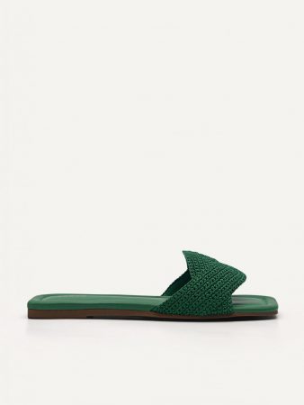 Infinity Woven Sandals Green | PEDRO Womens Flats