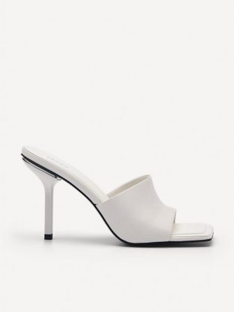 Maria Leather Heel Sandals White | PEDRO Womens Heels