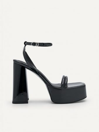 Petra Heel Sandals Black | PEDRO Womens Heels