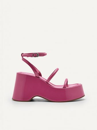 Petra Platform Sandals Fuchsia | PEDRO Womens Wedges