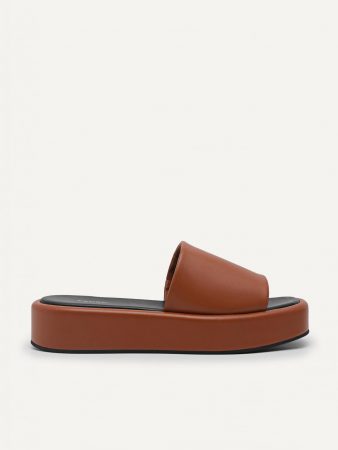 Slip-On Flatform Sandals Camel | PEDRO Womens Flats