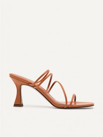 Strappy Heel Sandals Orange | PEDRO Womens Heels