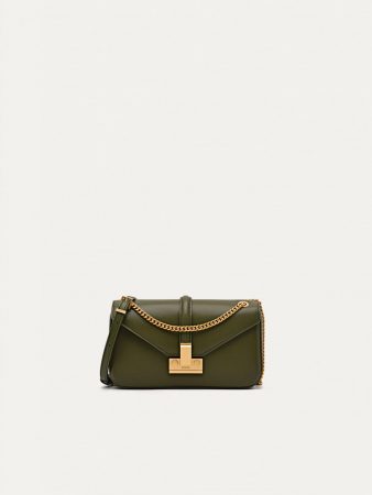 Studio Francoise Leather Shoulder Bag Military Green | PEDRO Womens Mini Bags