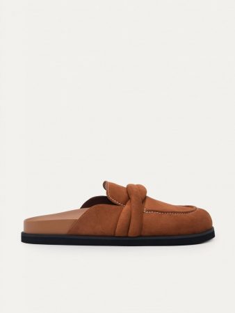 Suede Slip-On Clogs Camel | PEDRO Womens Flats