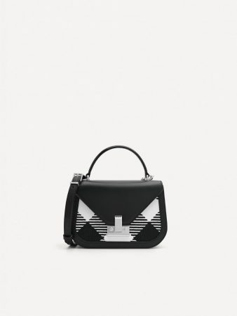 Studio Abbey Woven Handbag Black | PEDRO Womens Top Handle Bags