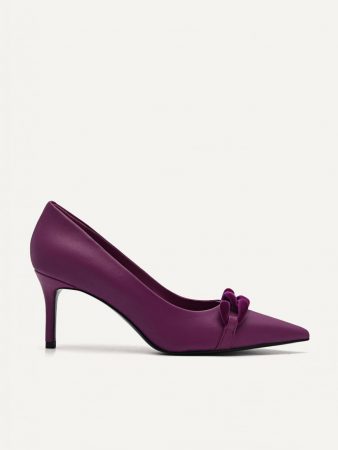 Lyra Leather Pumps Purple | PEDRO Womens Heels